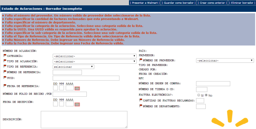 Ejemplo de cómo ingresar reclamos de proveedores de mercancia para la venta